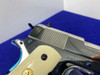 CUSTOM Colt Government 45ACP *MIRROR POLISHED & FIRE BLUE* Genuine Ivory