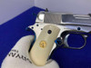 CUSTOM Colt Government 45ACP *MIRROR POLISHED & FIRE BLUE* Genuine Ivory