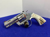 Colt Python .357Mag 3" *BREATHTAKING BRIGHT STAINLESS w/ GORGEOUS STAGS