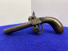 Belgian Double-Barrel Boxlock Percussion Pistol Patina 3" *ANTIQUE PISTOL*