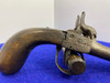 Belgian Double-Barrel Boxlock Percussion Pistol Patina 3" *ANTIQUE PISTOL*