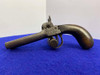 Belgian Double-Barrel Boxlock Percussion Pistol Patina 3" *ANTIQUE PISTOL*