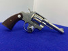 1965 Colt Official Police .38Spl 4" Nickel *BEAUTIFUL NICKEL DOUBLE-ACTION*