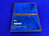 2 Hardwood Presentation Cases w/ Cleaning Tools *BLUE FITTED INTERIORS*