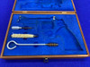 2 Hardwood Presentation Cases w/ Cleaning Tools *BLUE FITTED INTERIORS*