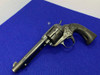1904 Colt SAA Bisley .38Spl 5.5" *CATTLE BRAND HAND ENGRAVED ANTIQUE*