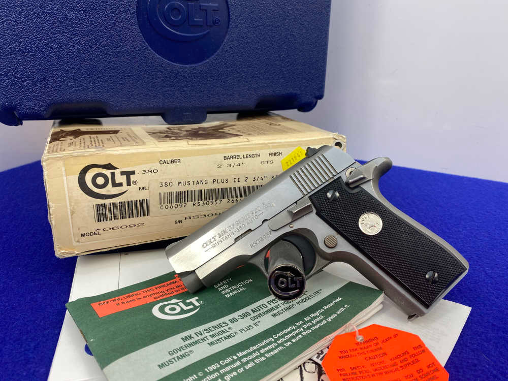 1994 Colt MK IV Series 80 Mustang Plus II .380ACP *COLLECTIBLE
