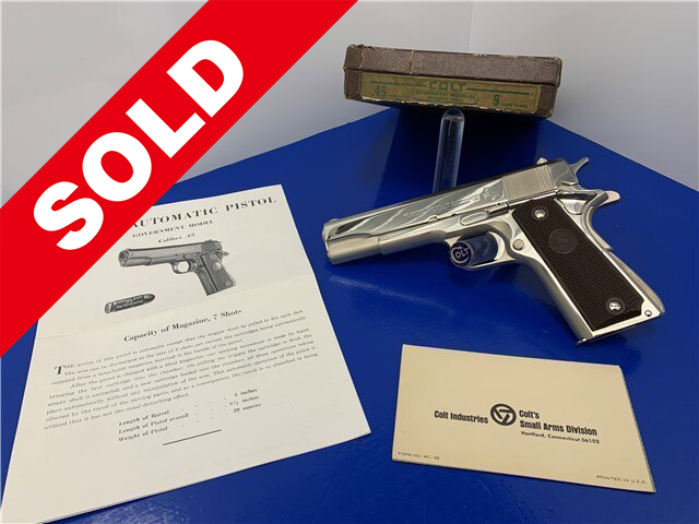 マルゼン CF-8500  COLT GOVERNMENT 1950 Colt Government Commercial Model SUPER RARE NICKEL 45acp