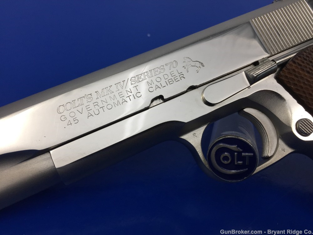 1979 Colt Government Series 70 MKIV *RARE BRIGHT NICKEL FINISH