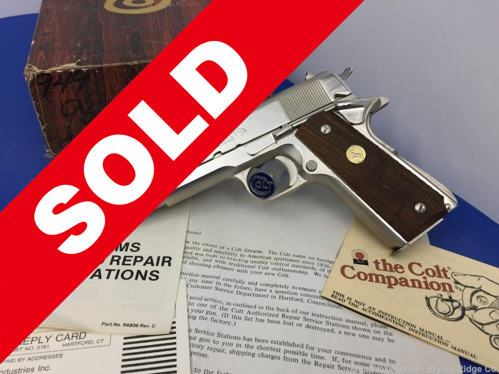 1979 Colt Government Series 70 MKIV *RARE BRIGHT NICKEL FINISH