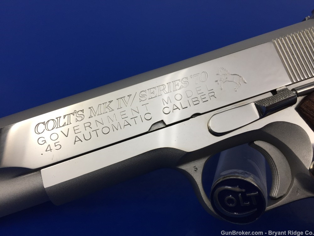 1973 Colt Government Series 70 MKIV NICKEL FINISH - Bryant Ridge