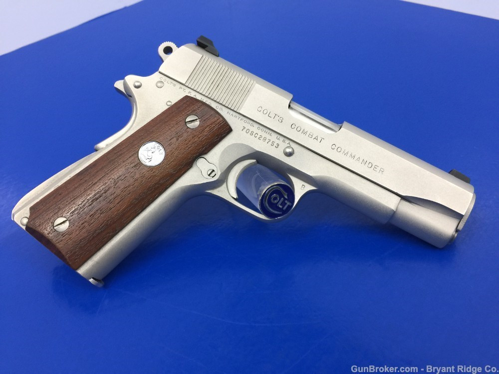1974 Colt Commander RARE .38 Super Series 70 Scarce SATIN NICKEL