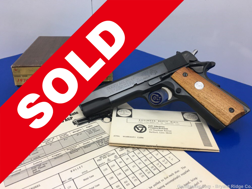 1973 Colt Government MKIV Series 70 SUPER RARE LARGE ROLL MARK