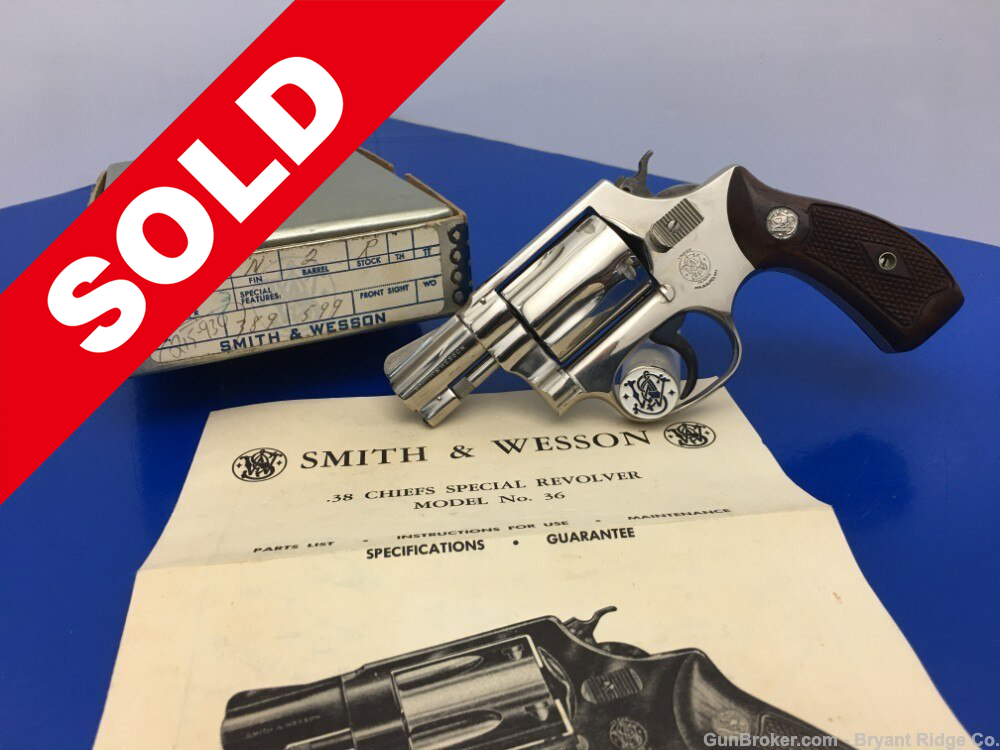 Smith Wesson 36 .38spl RARE Nickel Model 2