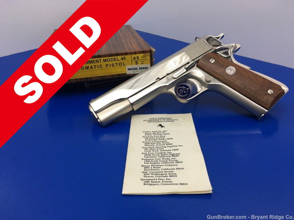 1969 Colt Government Model 1911 .45 ACP *GORGEOUS BRIGHT NICKEL
