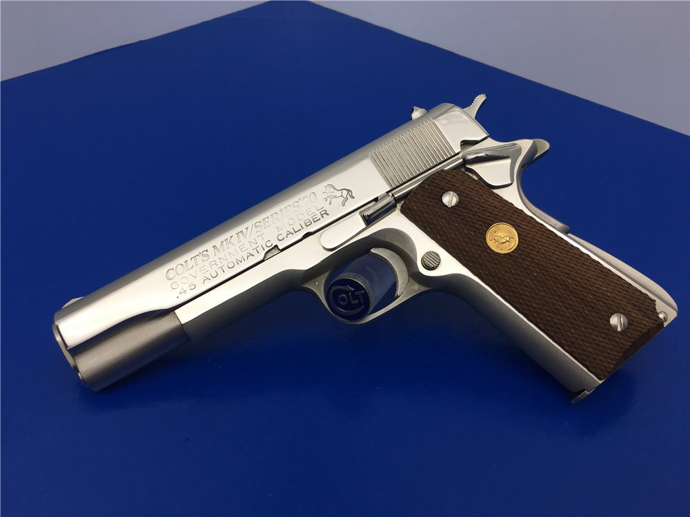 1977 Colt Government MKIV Series 70 *RARE NICKEL FINISH* Large