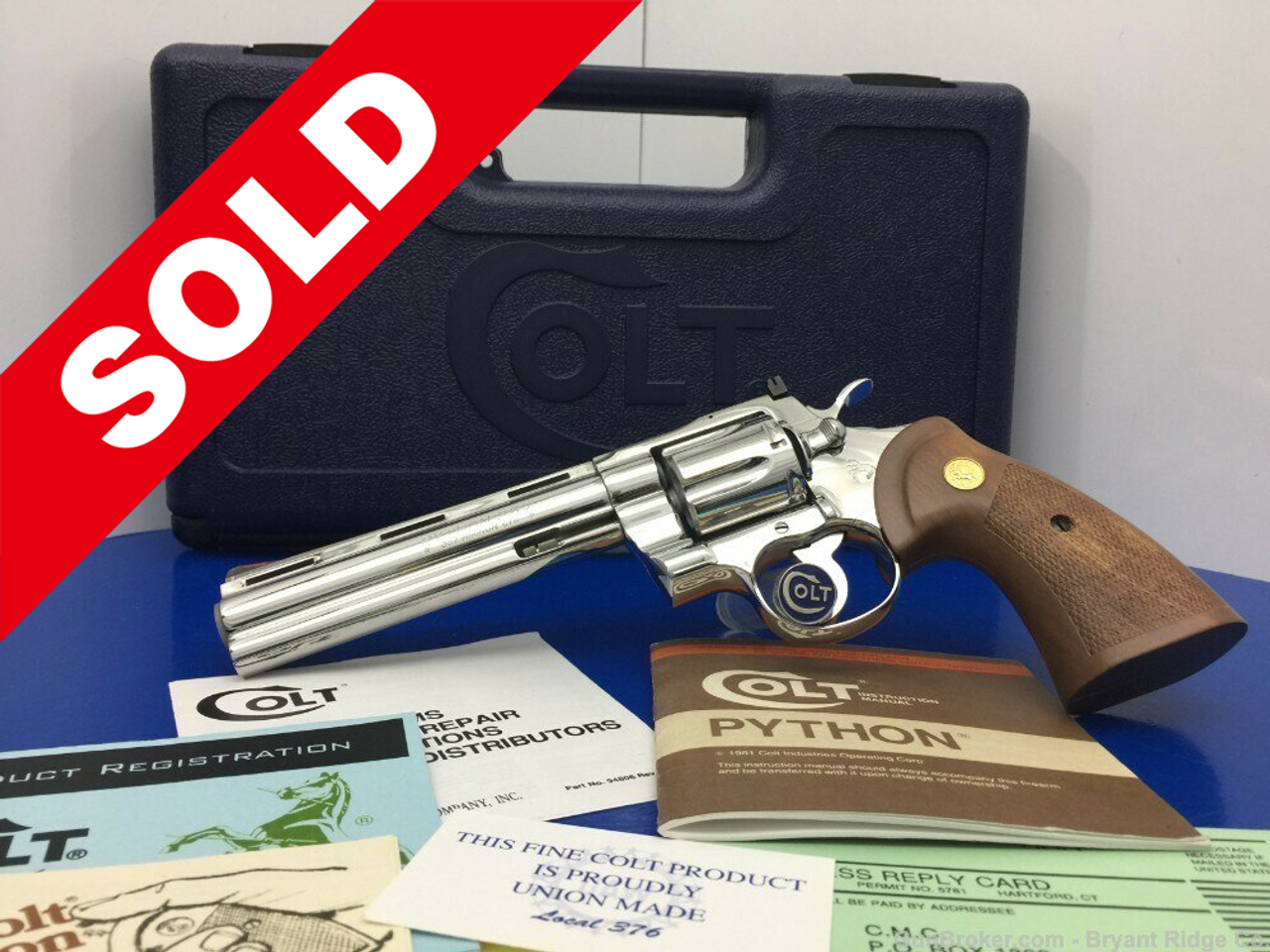 1985 Colt Python *GORGEOUS BRIGHT STAINLESS REVOLVER