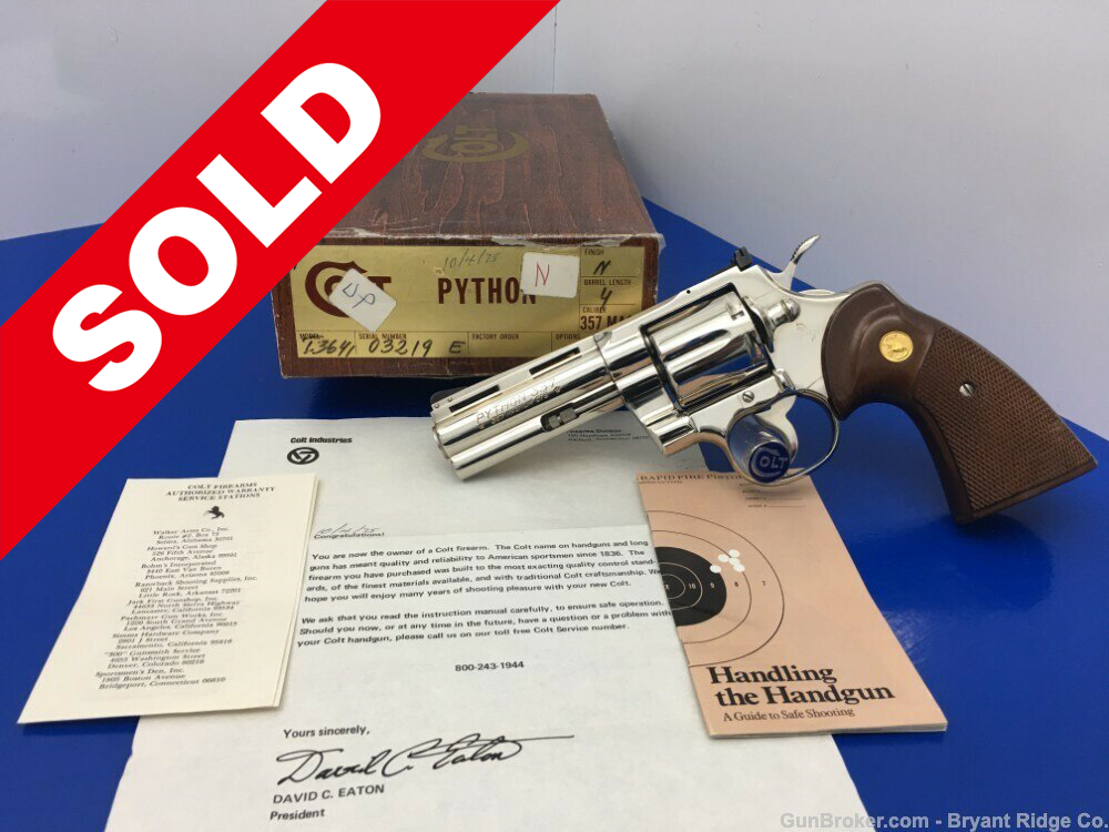 1975 Colt Python .357 Mag *RARE NICKEL FINISH* 4 1975 Colt Python .357 Mag *RARE NICKEL FINISH* 4