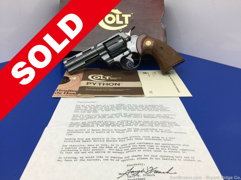 1979 Colt Python .357 Mag 4" *GORGEOUS ROYAL BLUE FINISH* - Bryant Ridge