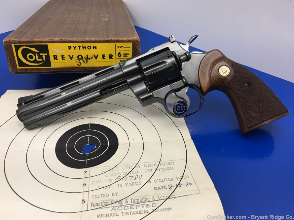 *SOLD* 1970 Colt Python .357 Mag Blue 6