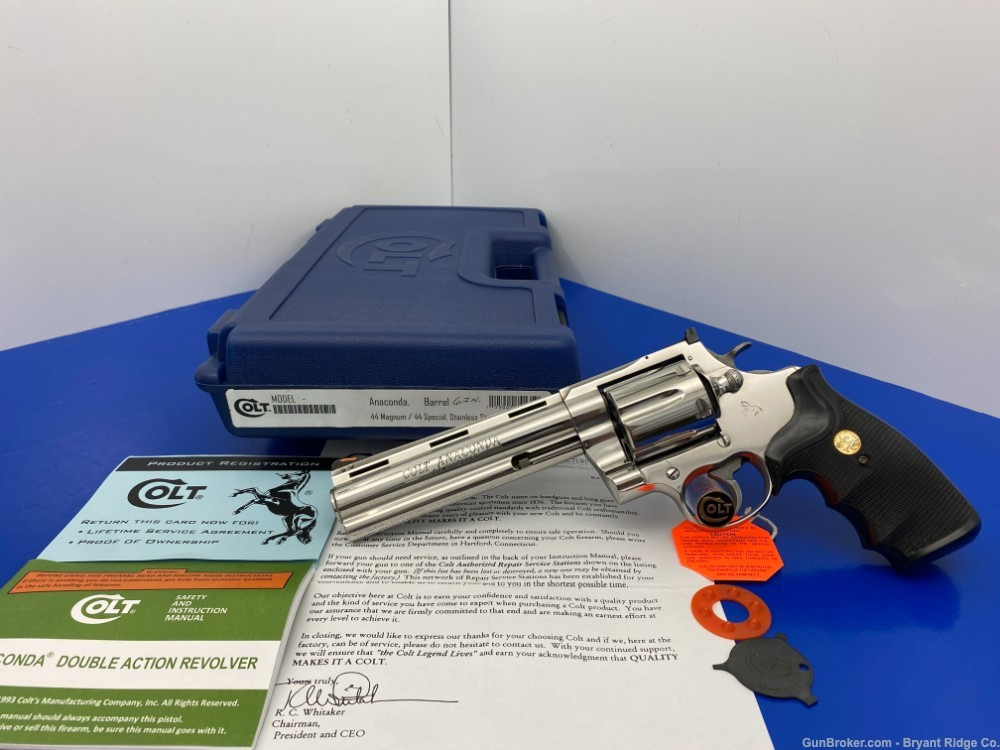 SOLD* 1991 Colt Anaconda .44 Mag Stainless 6