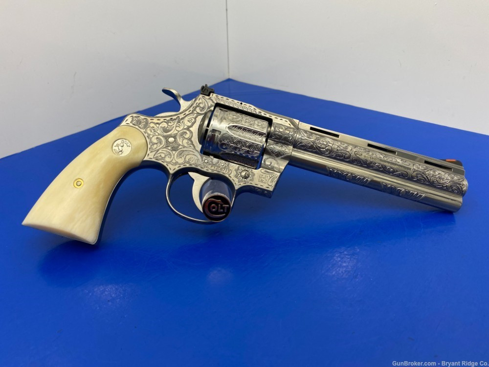 Colt Python Walrus Ivory *SOLD* Colt Python *BREATHTAKING MASTER ENGRAVED w/ MASTODON IVORY ...