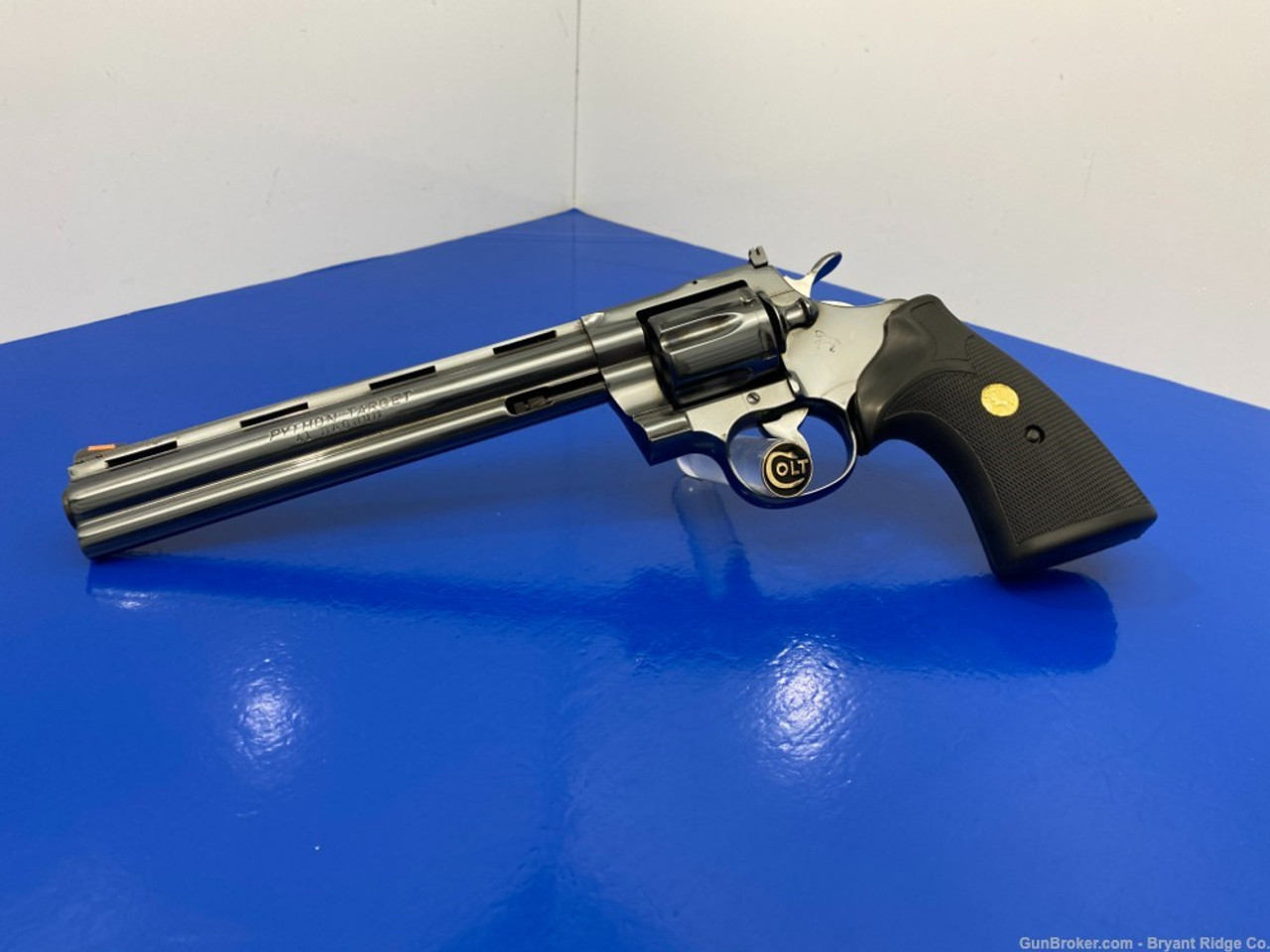 *SOLD* 1970 Colt Python .41 Magnum *CUSTOM TARGET* Awesome Royal Blue 8 ...