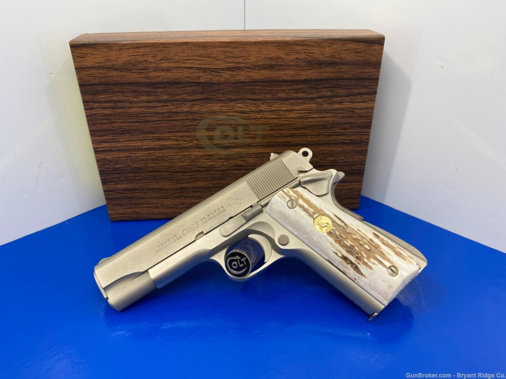 SOLD* 1975 Colt Combat Commander .38 Super ULTRA RARE SATIN NICKEL
