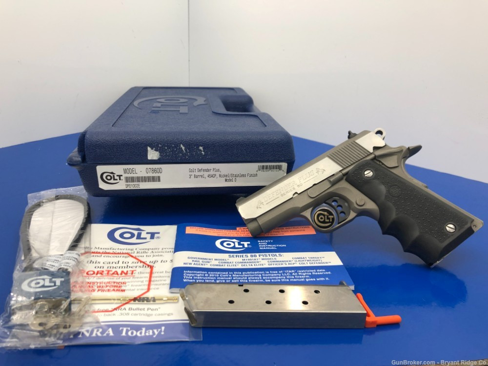 SOLD* Colt Defender Plus Series 90 45acp Nickel/ Stainless