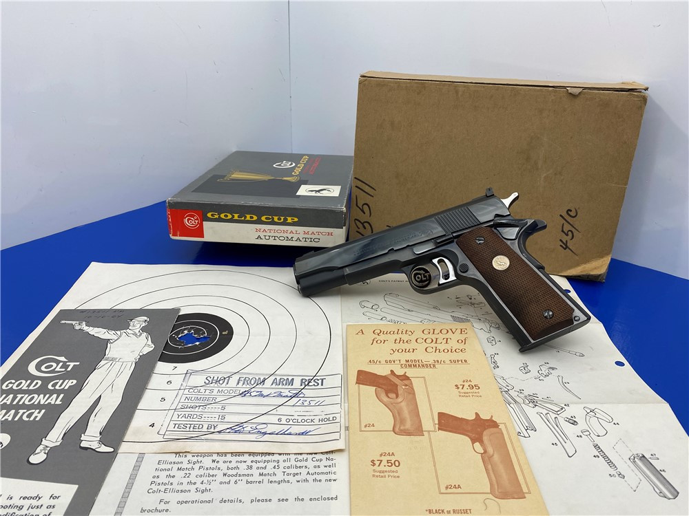 SOLD* 1964 Colt Gold Cup National Match .45 ACP Blue 5