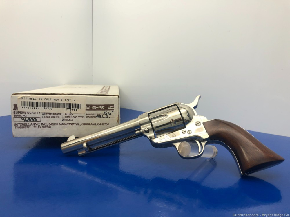 SOLD* Mitchell Arms Single Action Army .45 Long Colt Nickel 5 1/2
