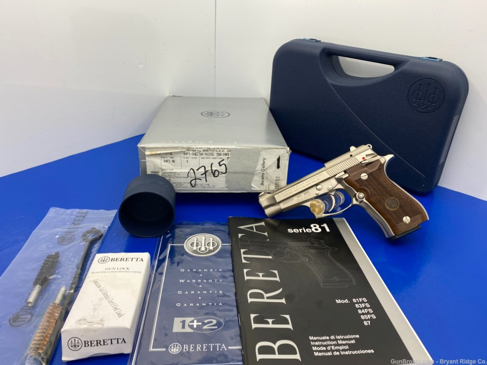 SOLD* Beretta 84FS Cheetah 9mm short Satin Nickel 3.8