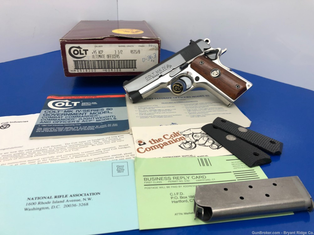 SOLD* 1989 Colt MKIV Series 80 Ultimate Officers .45 ACP Blue 3 1