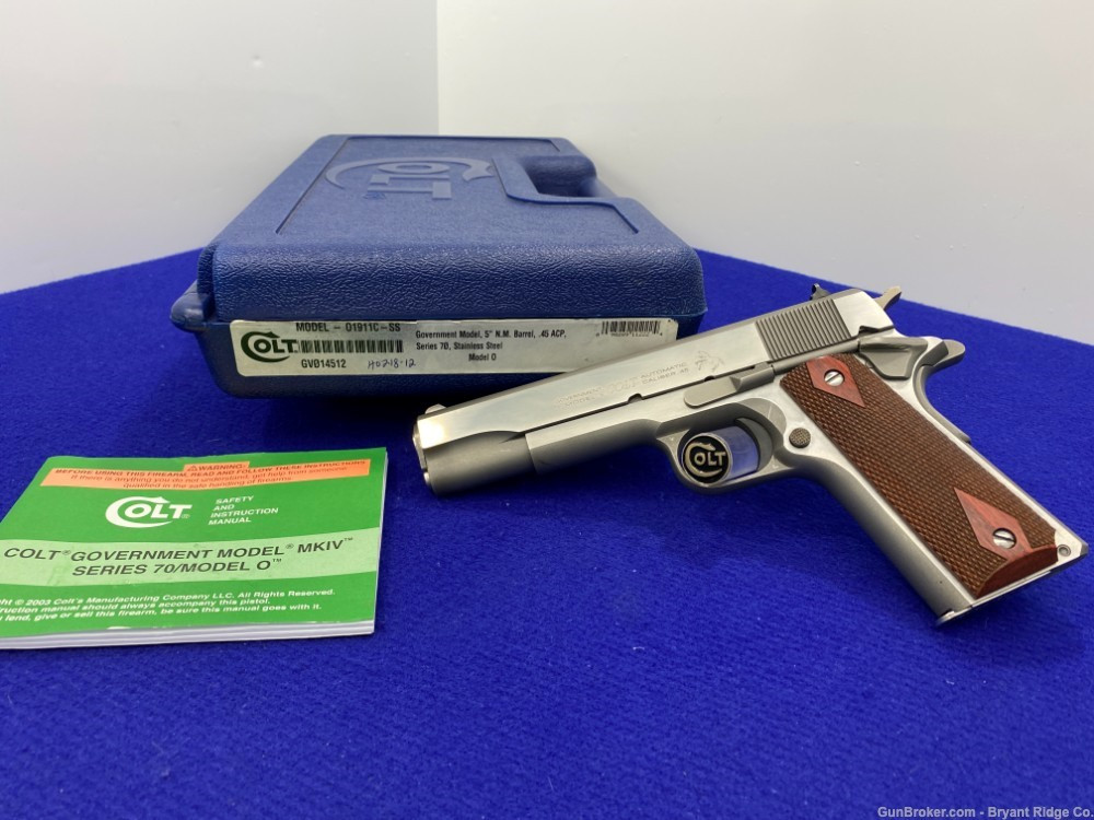 SOLD* Colt Series 70 Government .45 ACP Stainless 5