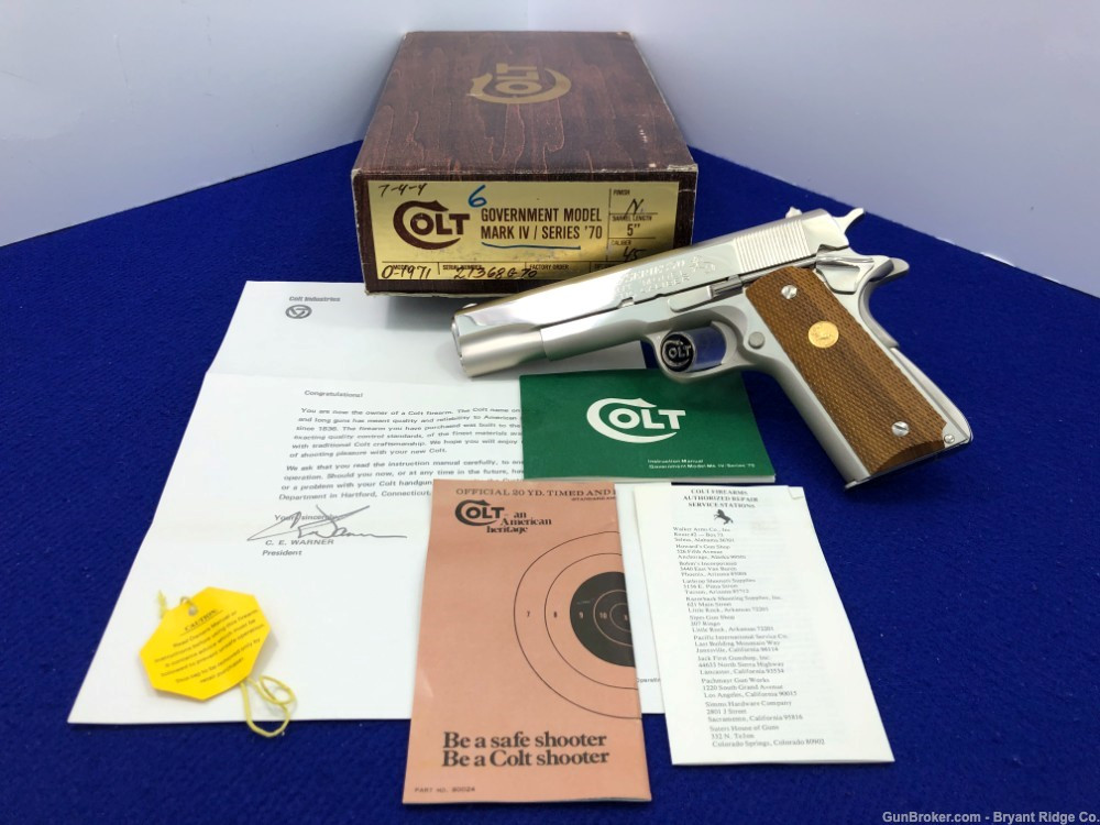 SOLD* 1977 Colt Government Model .45 ACP Nickel 5