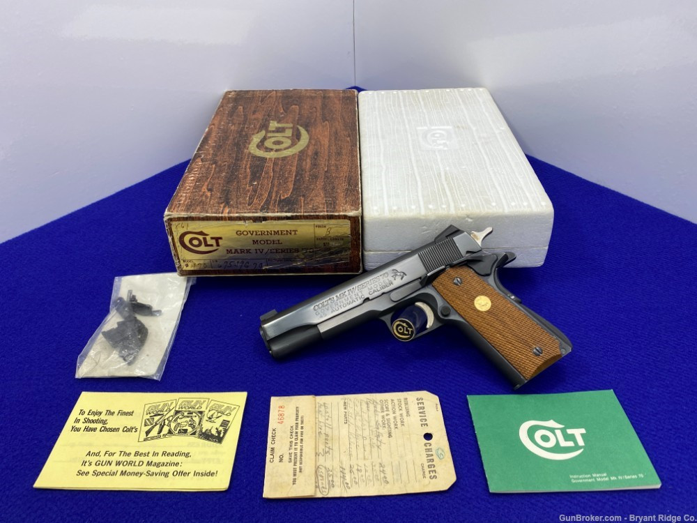 SOLD* 1978 Colt Government MKIV .45 ACP Blue 5