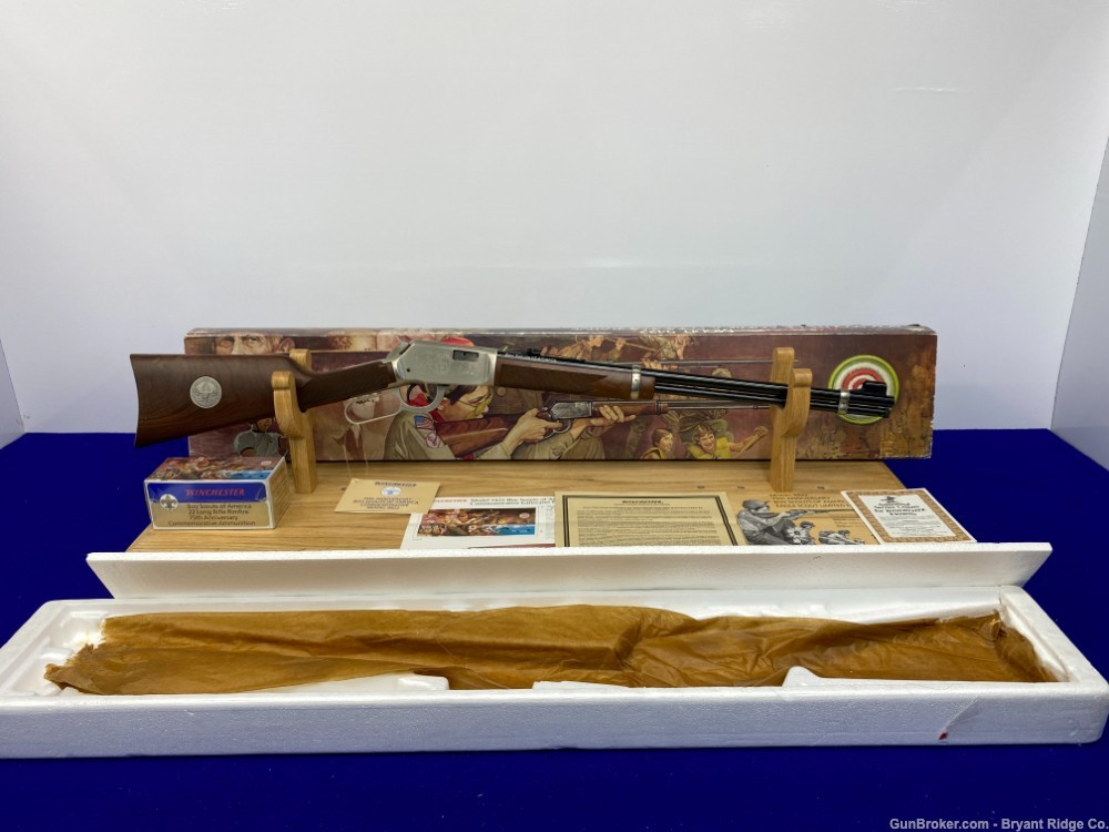 Z22 新品ランバン、ベスト ベージュ×グレー定価44000円サイズ38 SOLD* Winchester 9422 XTR .22S/L/LR *75th ANNIVERSARY BOY SCOUT