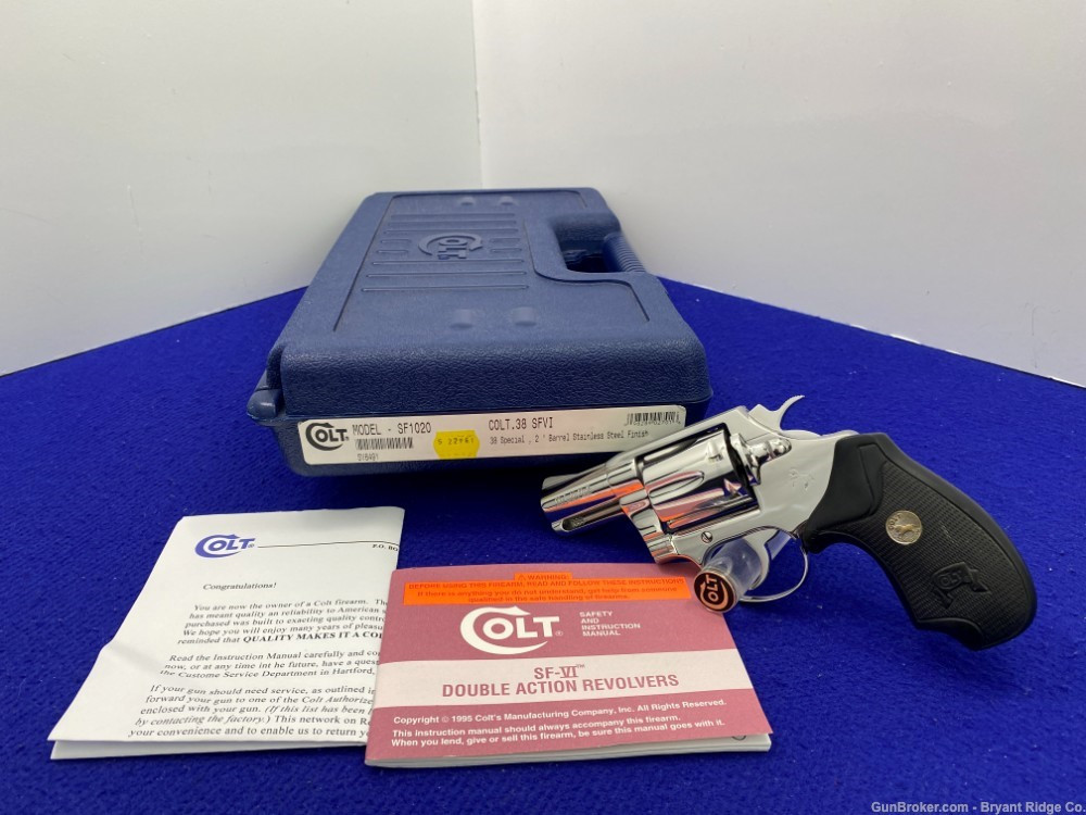 SOLD* 1996 Colt SF-VI .38 BREATHTAKING BRIGHT Stainless 2