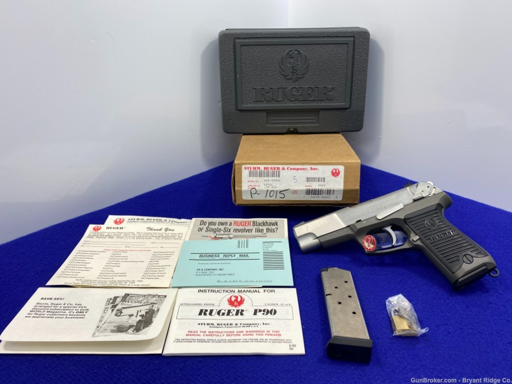 *SOLD* 1992 Ruger Model P90 .45 ACP Stainless 4 1/2