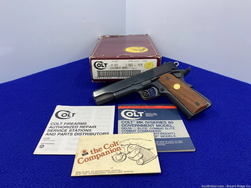 SOLD* 1989 Colt Government MKIV .45acp Royal Blue 5
