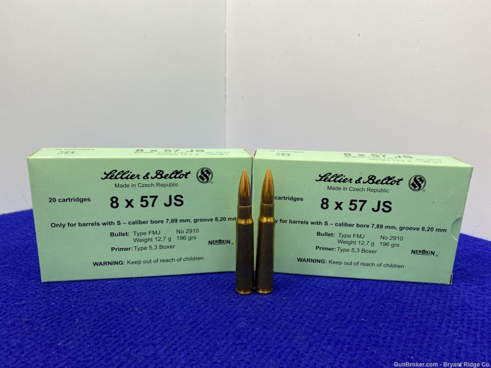 SOLD* Sellier & Bellot 8x57 JS (8mm Mauser) 196 Grain Ammo 2 Boxes