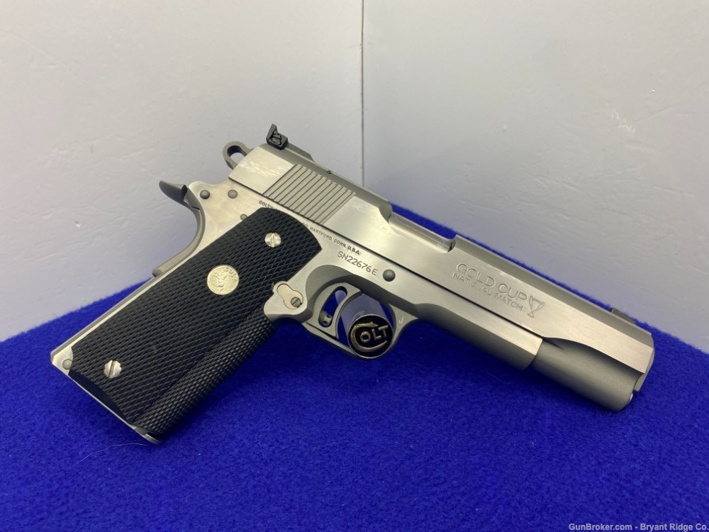 中古 美品 R.E.G. O-K ALL STAINLESS 45 SOLD* 1996 Colt Gold Cup National Match .45 ACP *FACTORY LABELED