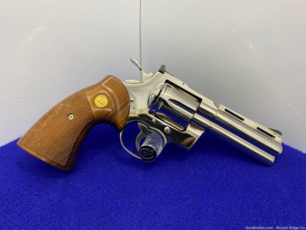 SOLD* 1975 Colt Python .357 Mag -ABSOLUTELY STUNNING NICKEL MODEL