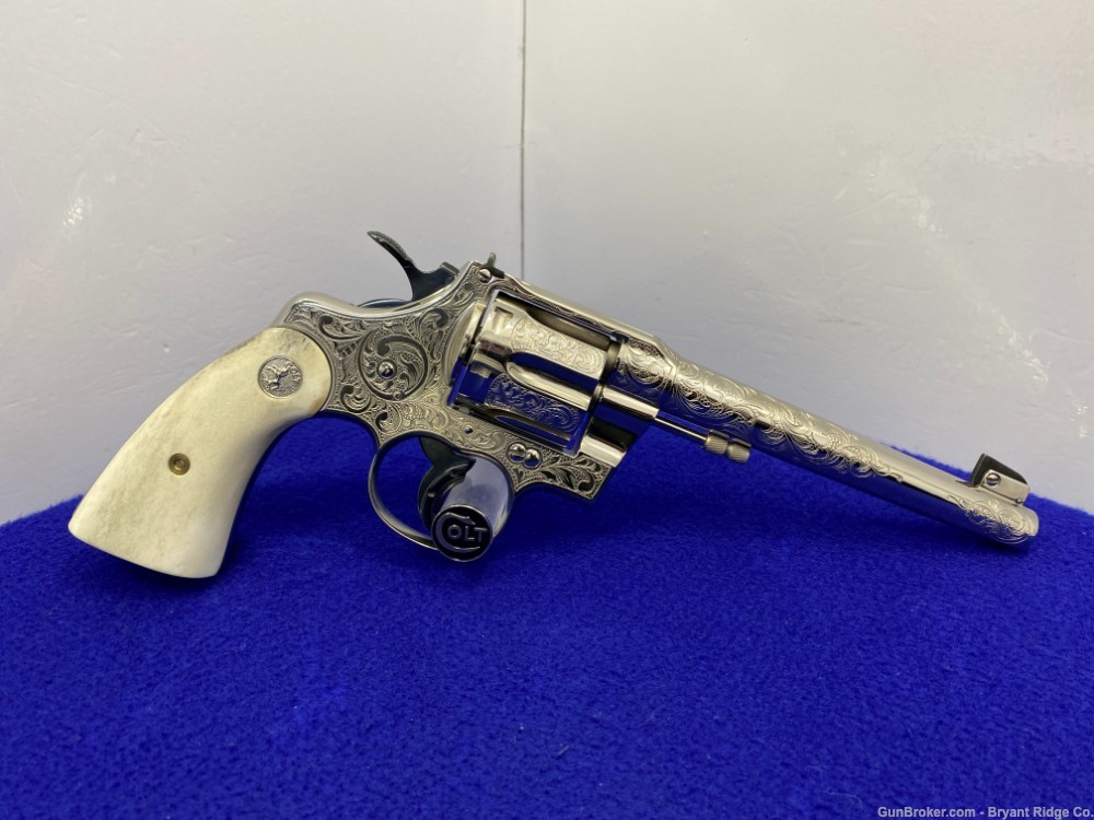SOLD* 1939 Colt Officers Model .38spl Nickel *MASTER ENGRAVED