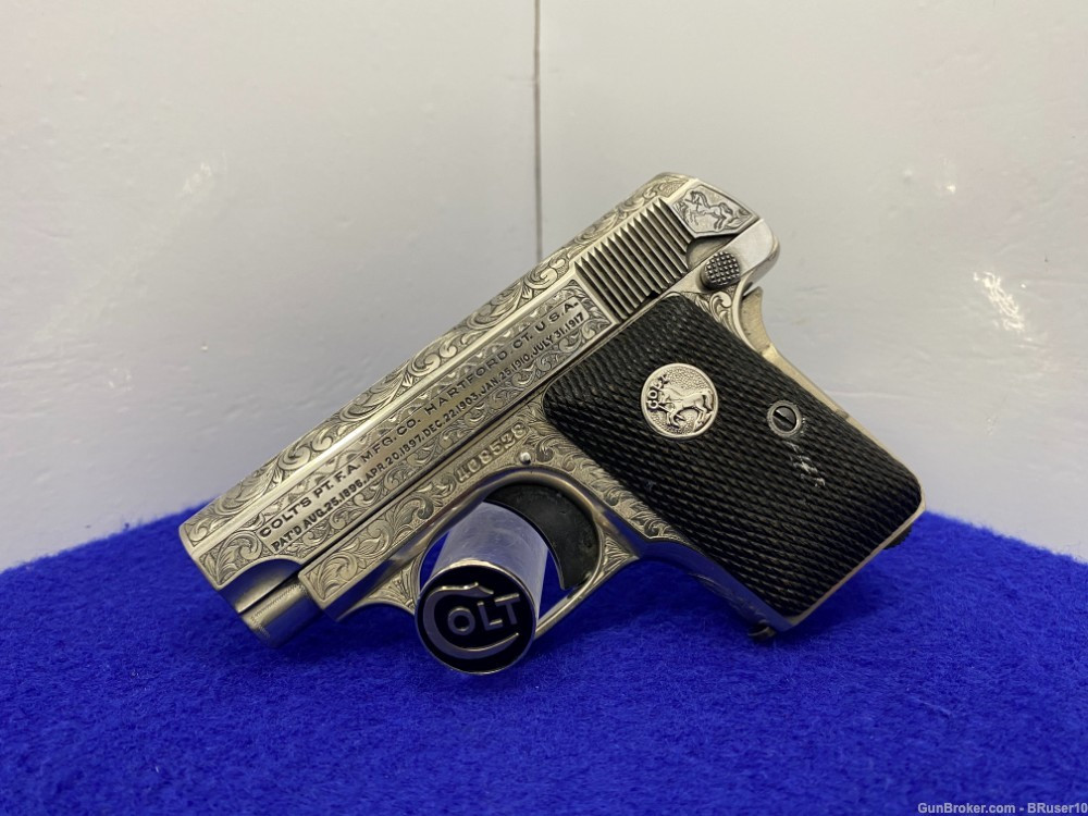 SOLD* 1940 Colt Vest Pocket 1908 Hammerless .25 ACP Nickel 2