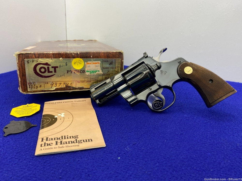 SOLD* 1978 Colt Python .357 Mag Blue -RARE & SOUGHT-AFTER 2.5