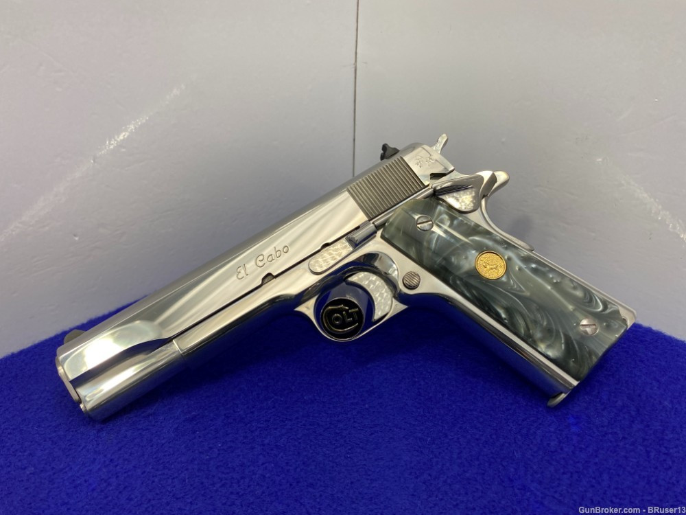 SOLD* Colt Government El Cabo .38 Super -Bright Stainless-*LEW