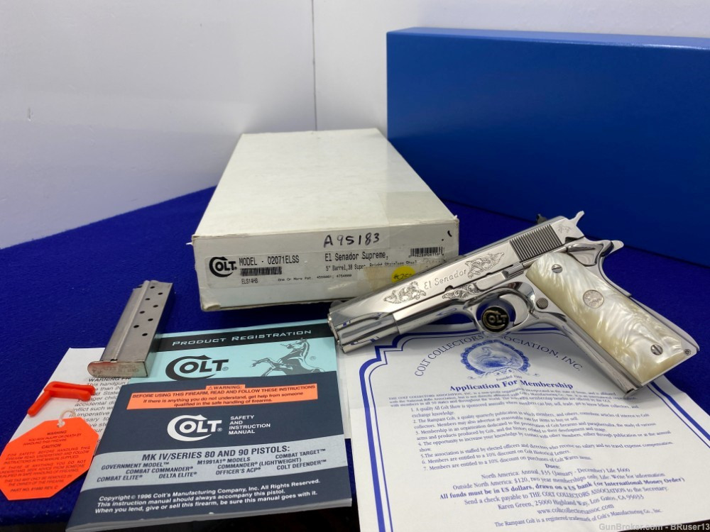 SOLD* 2000 Colt El Senador .38 Super -RARE LEW HORTON SUPREME