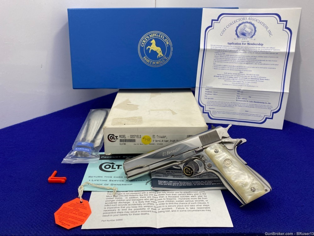 SOLD* 2001 Colt El Senador 38 Super *RARE LEW HORTON SPECIAL