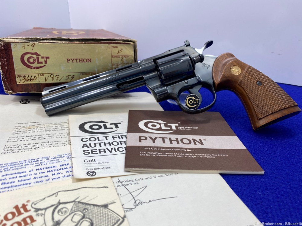 SOLD* 1980 Colt Python .357 Mag Blue 6